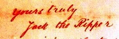 The Jack the Ripper signature on the Dear Boss letter.