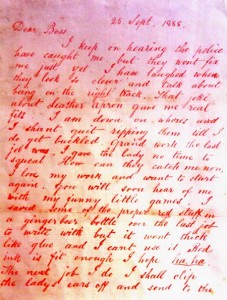 The letter purporting to come from the killer which was signed Jack the Ripper.