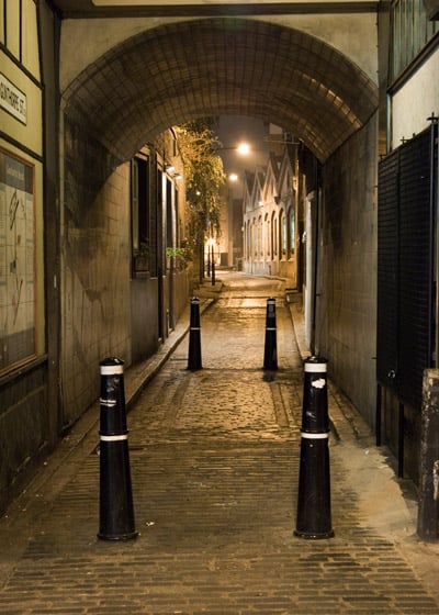 A view of Gunthorpe Street which was called George Yard at the time of the Jack the Ripper Murders.