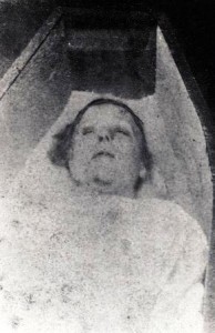 The mortuary photo of Jack the Ripper victim Mary Nichols.