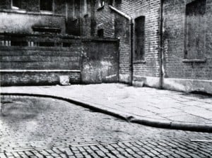 The corner in Mitre Square where Catherine Eddowed body was found.