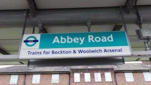 A photo of the Abbey Road DLR Station.