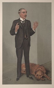 An image of Sir Edward Henry showing him with his pet dog.