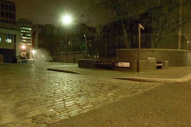 A view of Mitre Square looking east as it was in 2005.