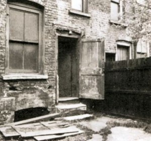 A view of the rear of 29 Hanbury Street where the body of Annie Chapman was found.