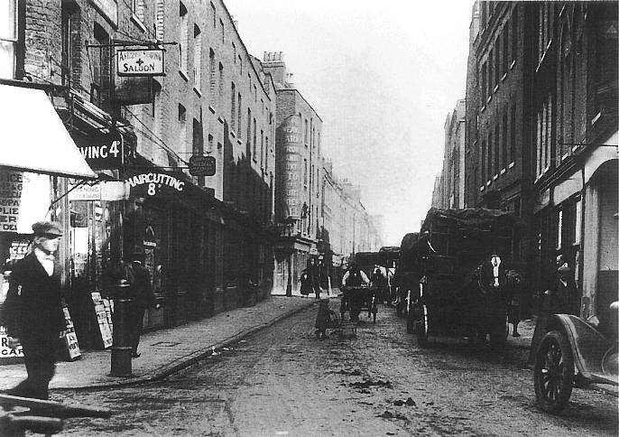 A view of Hanbury Street as it was at the time of the murder.