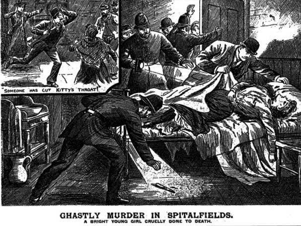 A press clipping from The Illustrated Police News showing the scene at the murder of Kate Ronan.