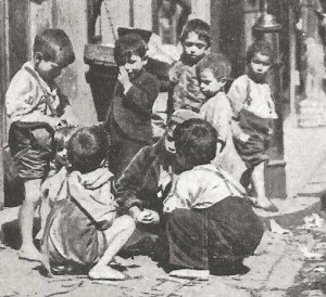 A group of children on the East End streets.