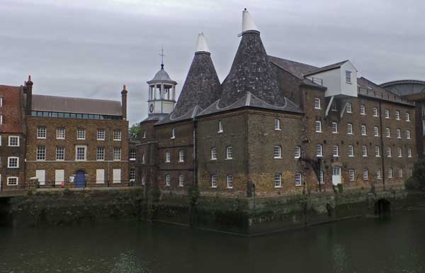 A view of the Three Mills complex in East London