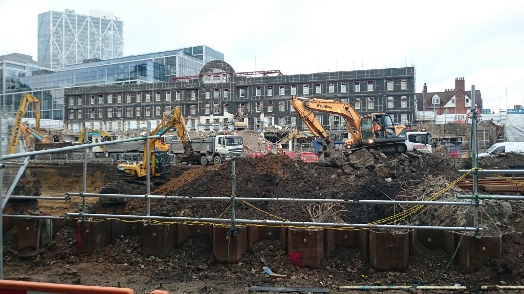 A view of the building work on Dorset Street.