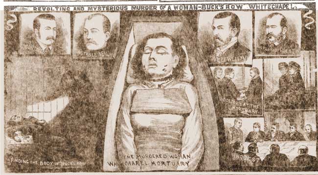 Illustrated Police News articles shoing the murder of Mary Nichols.