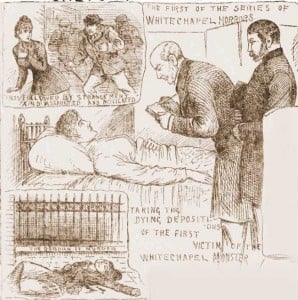 Illustrations showing the attack on and the death of Emma Smith.