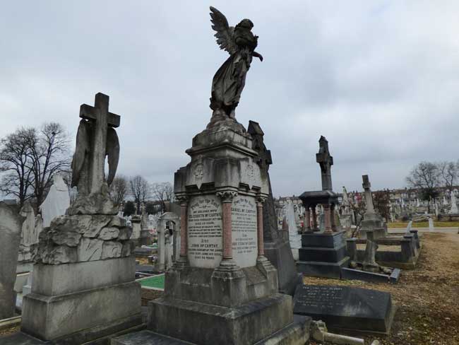 A view of the grave of John McCarthy and his family.