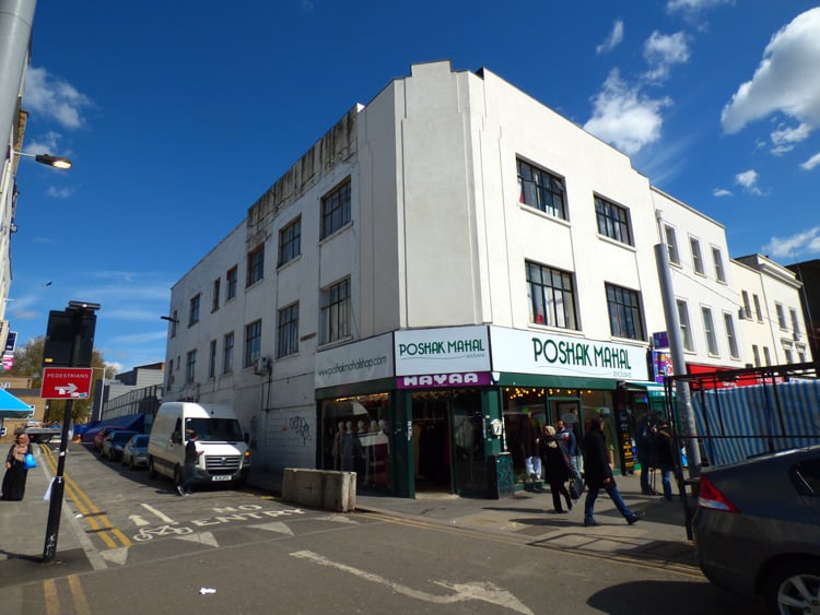 A view of the site of the waxworks.