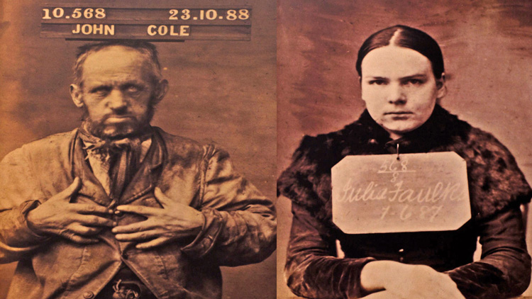 A male and female prisoner photographed prior to going in to prison.