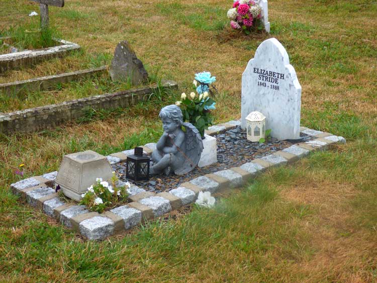 A photo of the grave of Elizabeth Stride.