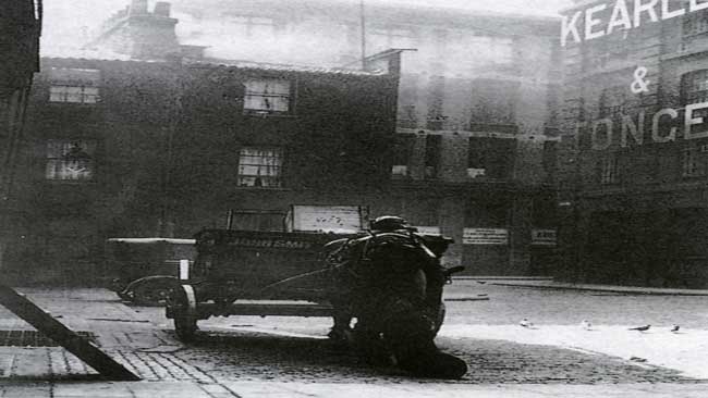 A photo of Mitre Square showing the corner where Catherine Eddowes was murdered.