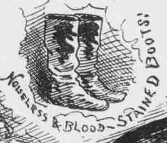 An illustration of Jack the Ripper's boots.