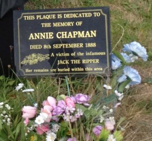 The memorial to Annie Chapman.