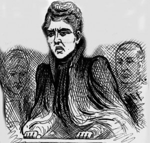 Mary Pearcey in the dock awaiting the death sentence.