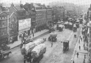 A view of the 19th century Whitechapel Hay Market.