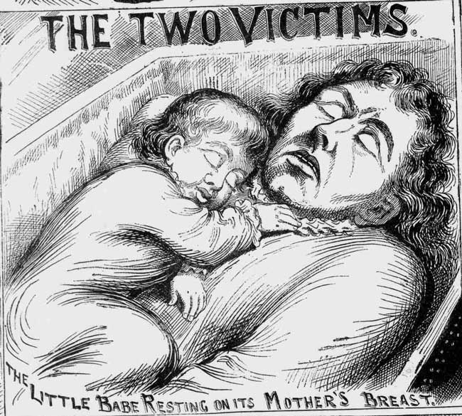 A sketch of phoebe Hogg and her daughter in the mortuary.