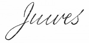 A facsimile of the word Juwes.