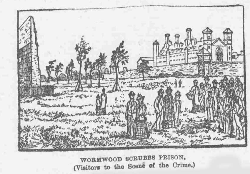 An illustration showing the scene of the murder.