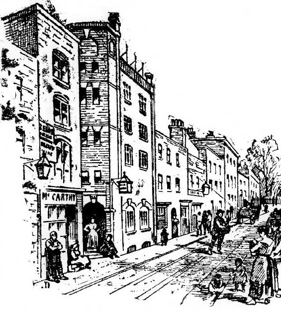 A sketch showing Dorset Street.