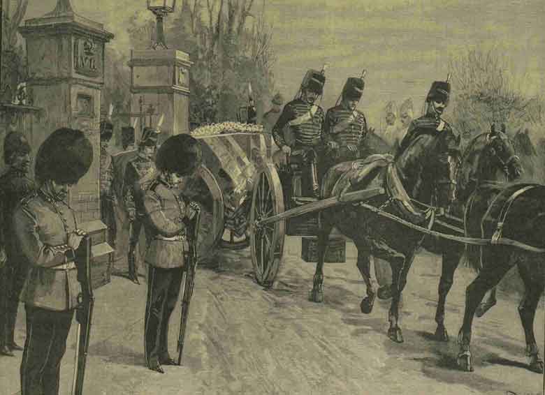 An illustration showing Prince Albert Victor's funeral procession.