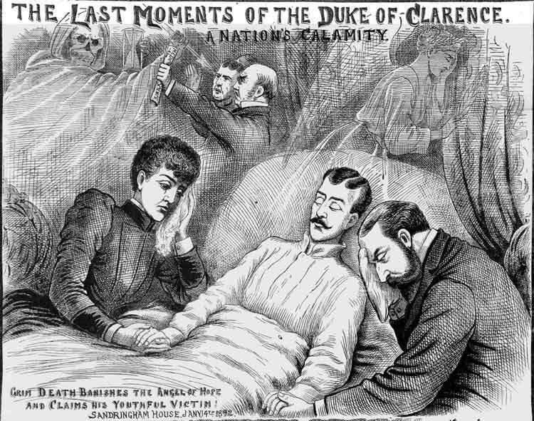 An Illustration showing the last moments of the Duke of Clarence.