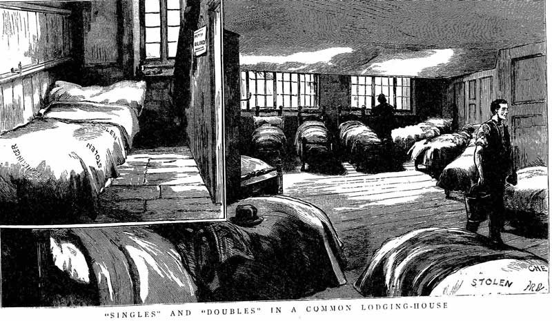 The beds inside a common lodging house in Spitalfields.