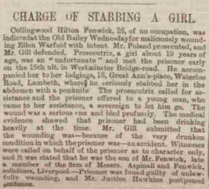 A press clipping on the case.