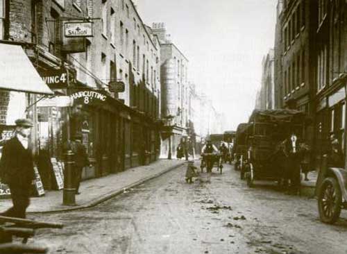 A photograph showing Hanbury Street.