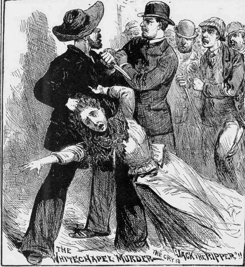 The assailant, holding the woman by the hair is disarmed.