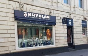 The exterior of the Kryolan Shop.