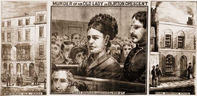 illustrations showing the Burton Crescent murder.