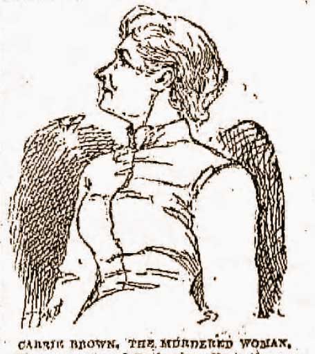 A newspaper sketch of the victim, Carrie Brown.