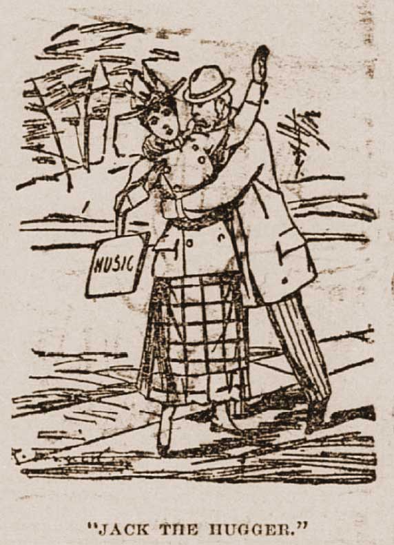 A skecth showing a man hugging a girl.