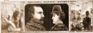 Illustrations showing the trail of Robert Travis and Eliza Platt.