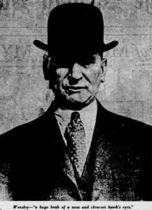 A photograph of Frederick Porter Wensley showing him wearing a bowler hat.