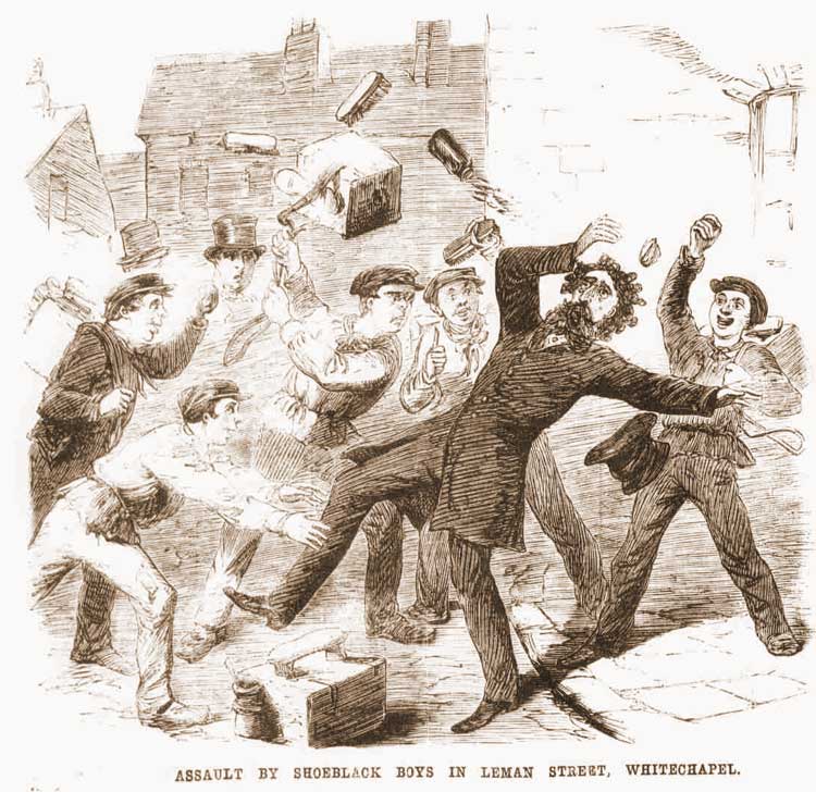 A sketch showing the assault being carried out on Mr. Woolf.