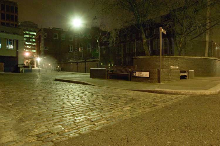A view of Mitre Square By Night.