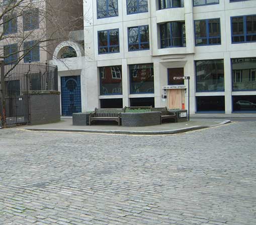 A view of the Flower bed in Mitre Square.