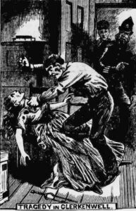 An illustration showing the attack on Eliza Tripp.