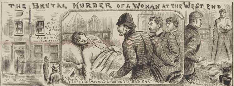 Illustrations showing scenes from the murder.