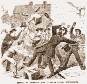 The Assault On Mr Woolf. From The Illustrated Police News. Copyright, The British Library Board.